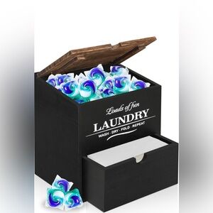 Unique Dryer Sheet Holder with Drawer & Lid. NWT